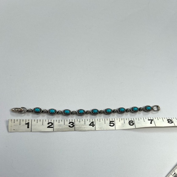 Vintage Carolyn Pollack American West Sterling Silver Turquoise Bracelet - Picture 7 of 13